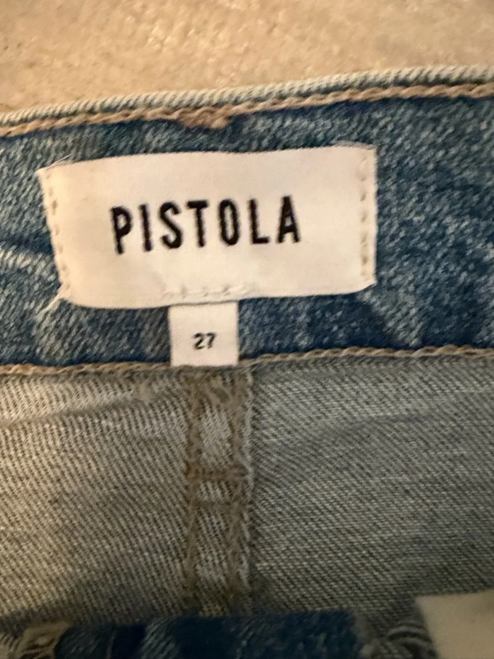 pistola Light Blue Distressed Denim Mini Skirt Size 27 NWT